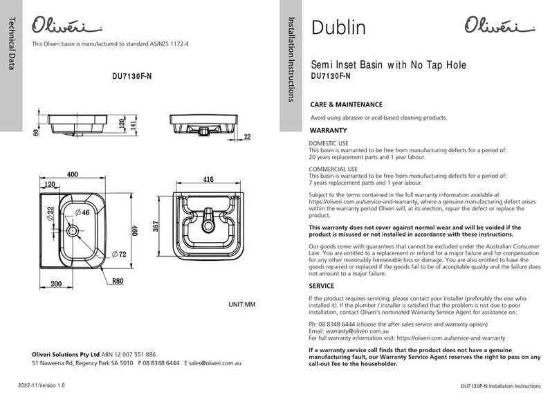 Oliveri Dublin DU7130F-N User manual