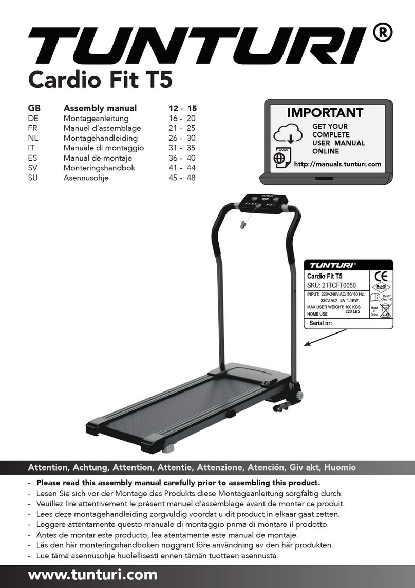 Tunturi Cardio Fit T5 Assembly manual