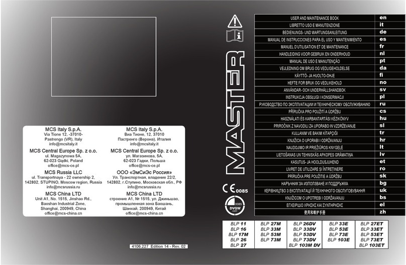 Master BLP 11 User and Maintenance Book