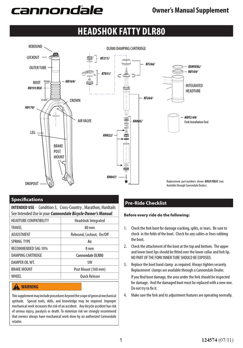 Cannondale HEADSHOK FATTY DLR80 Configuration guide Cannondale HEADSHOK FATTY DLR80 Configuration guide