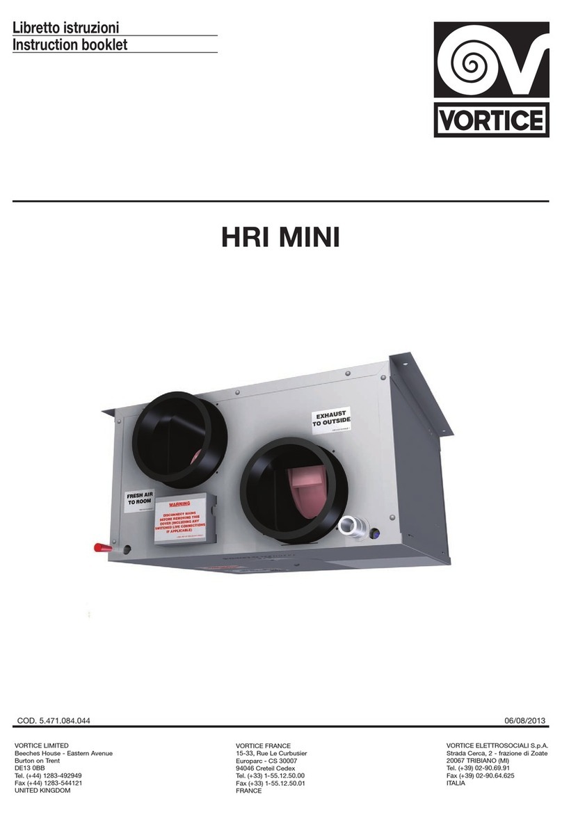 Vortice HRI MINI Instruction booklet