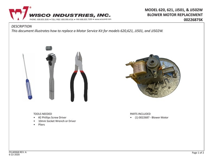 Wisco Industries 621 Use and care manual