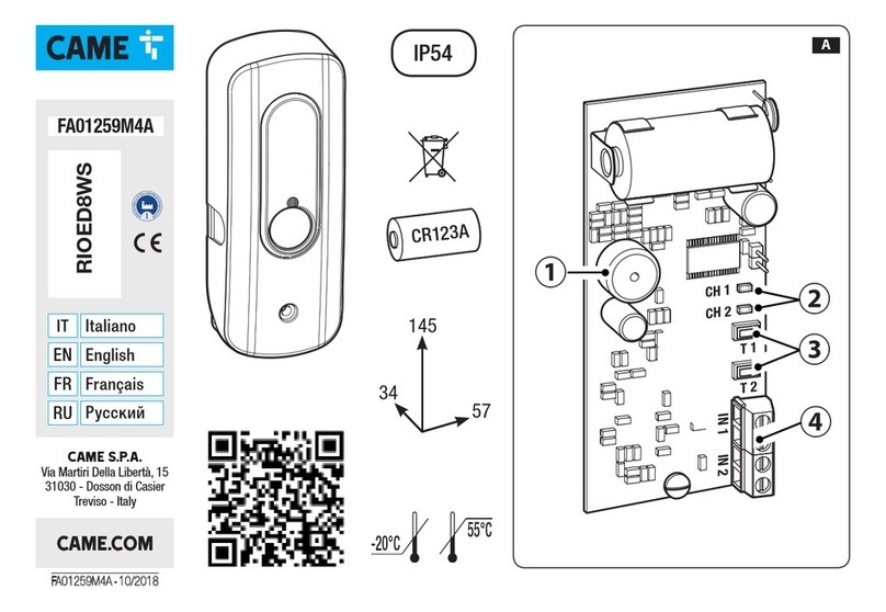 CAME RIOED8WS User manual