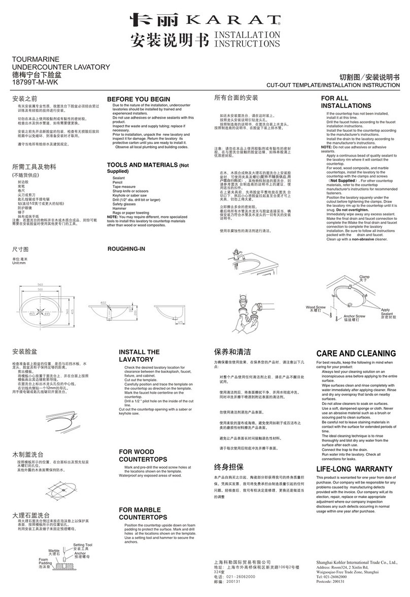 Karat 18799T-M-WK installation instructions