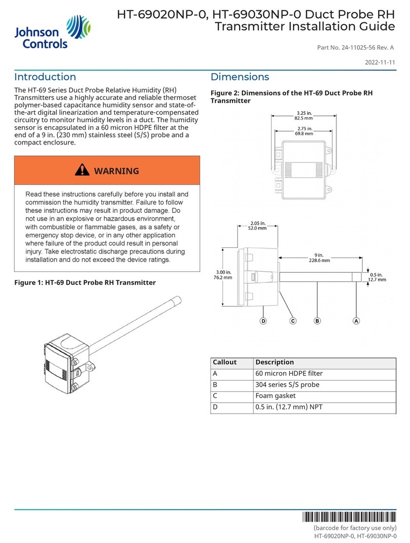 Johnson Controls HT-69020NP-0 User manual
