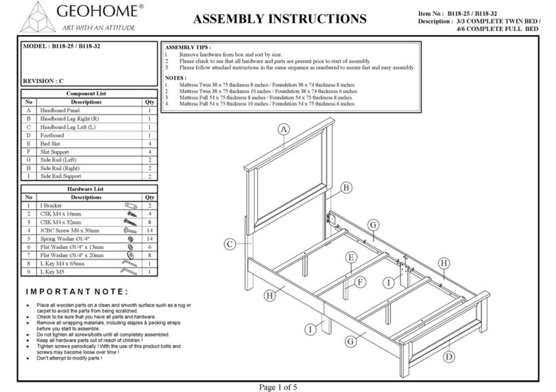 GEOHOME Madden B118-25 Assembly instructions