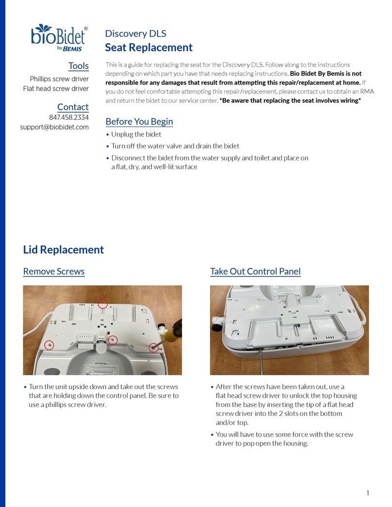 BEMIS bioBidet Discovery DLS Replacement instructions BEMIS bioBidet Discovery DLS Replacement instructions