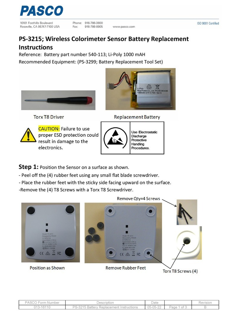 PASCO PS-3215 Use and care manual