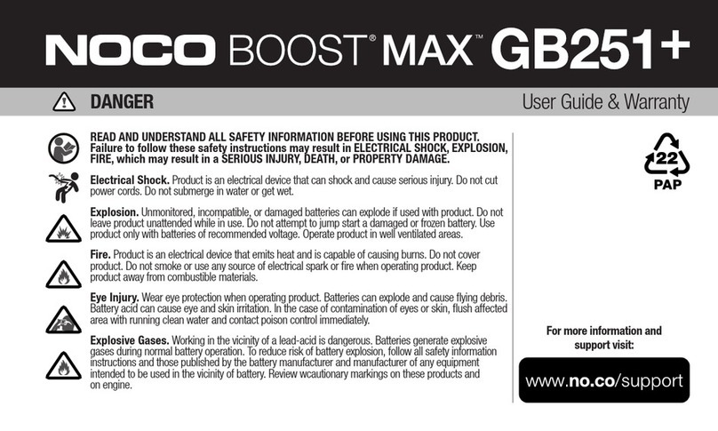 NOCO Genius BOOST MAX GB251+ User guide & warranty