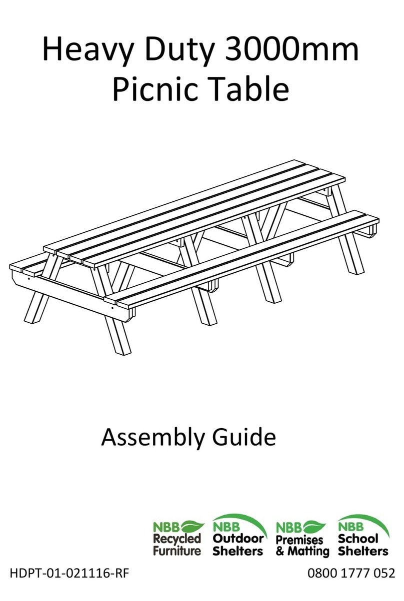 NBB Heavy Duty 3000mm Picnic Table Assembly guide