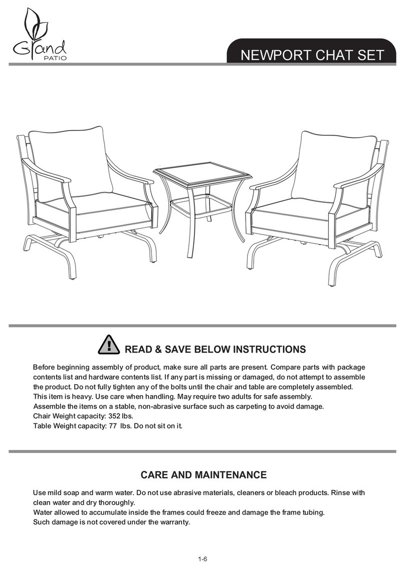 Grand PATIO NEWPORT quick start guide Grand PATIO NEWPORT quick start guide