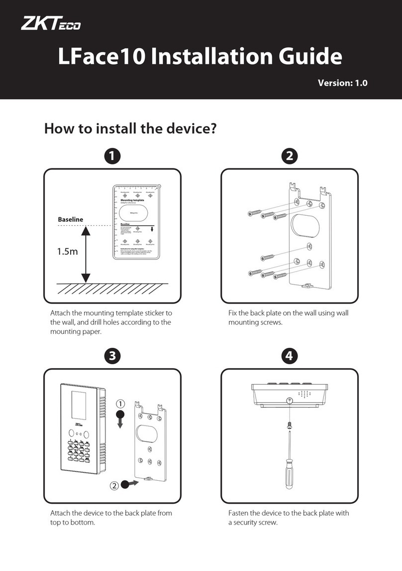 ZKTeco LFace10 User manual