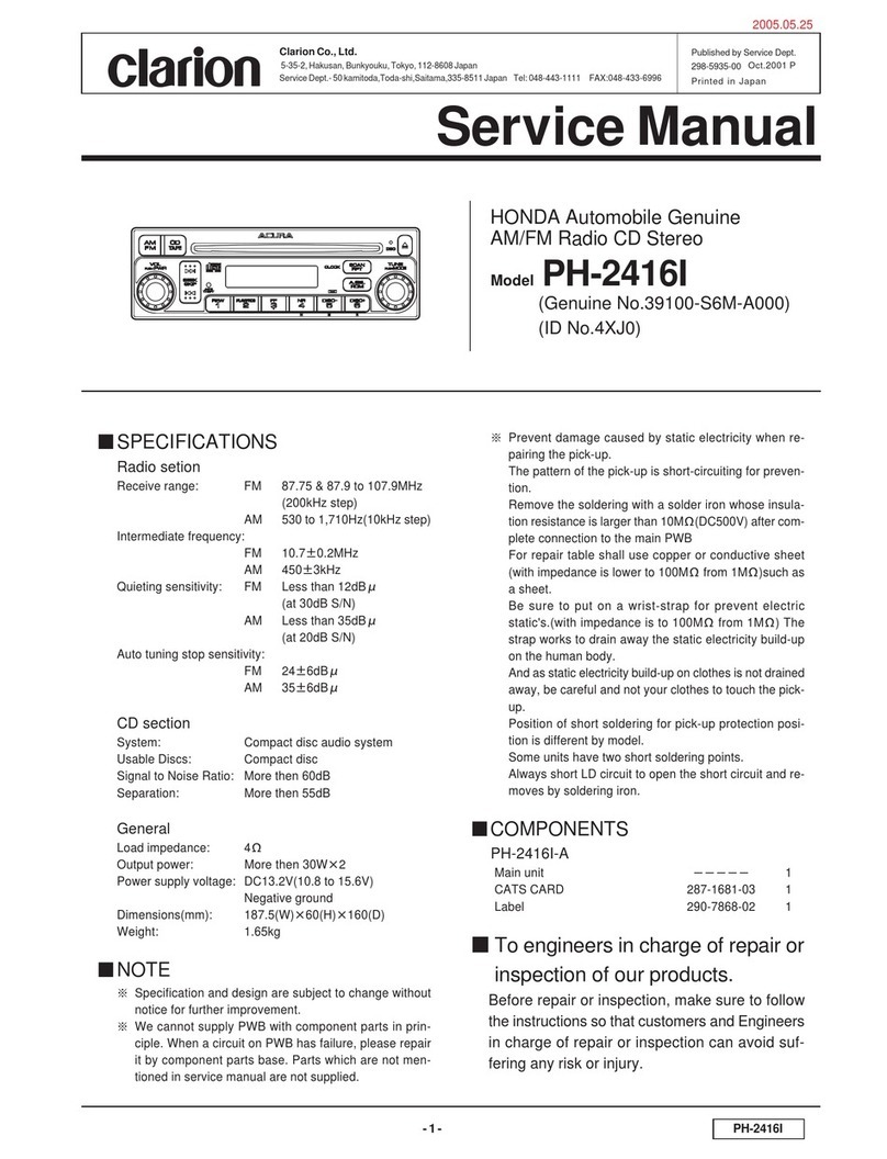 Clarion PH-2416I Service manual