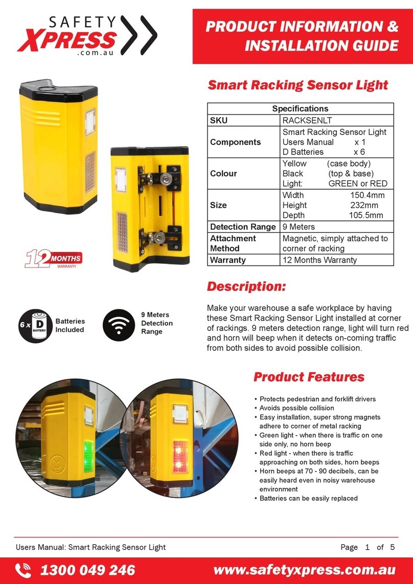 Safety Xpress RACKSENLT PRODUCT INFORMATION & INSTALLATION GUIDE