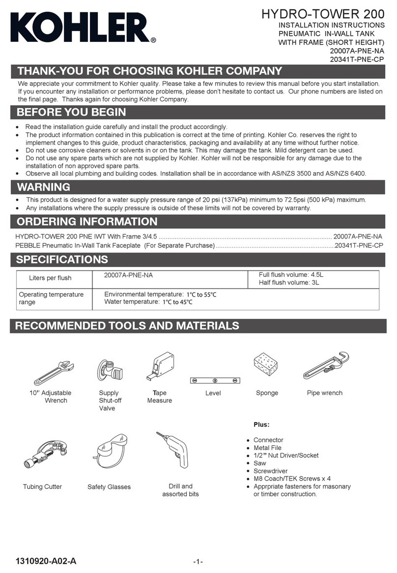 Kohler HYDRO-TOWER 200 Series User manual