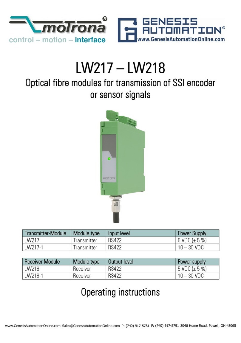 Genesis Automation moTrona LW217 operating instructions