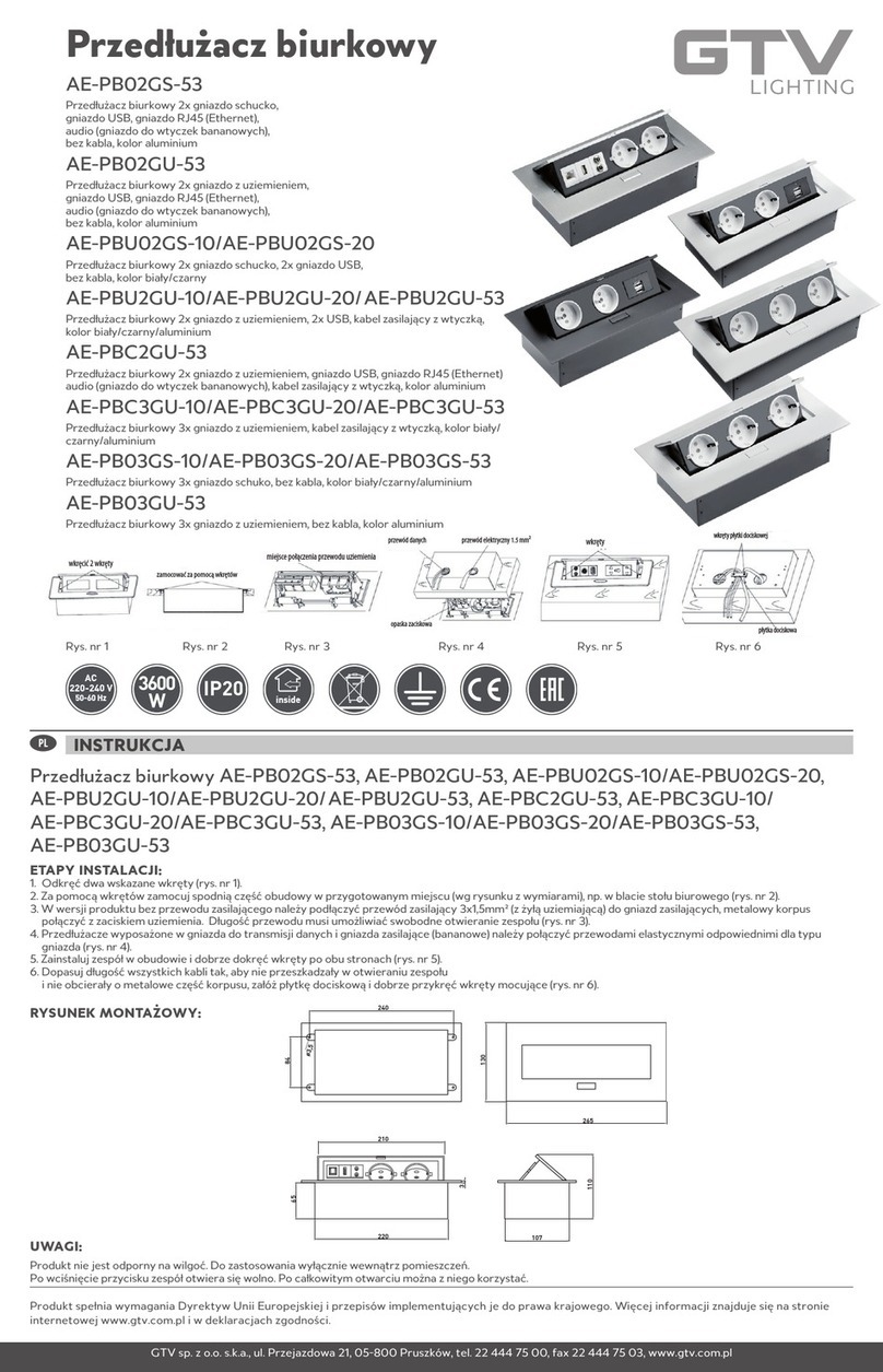 GTV AE-PB02GS-53 Directions for use
