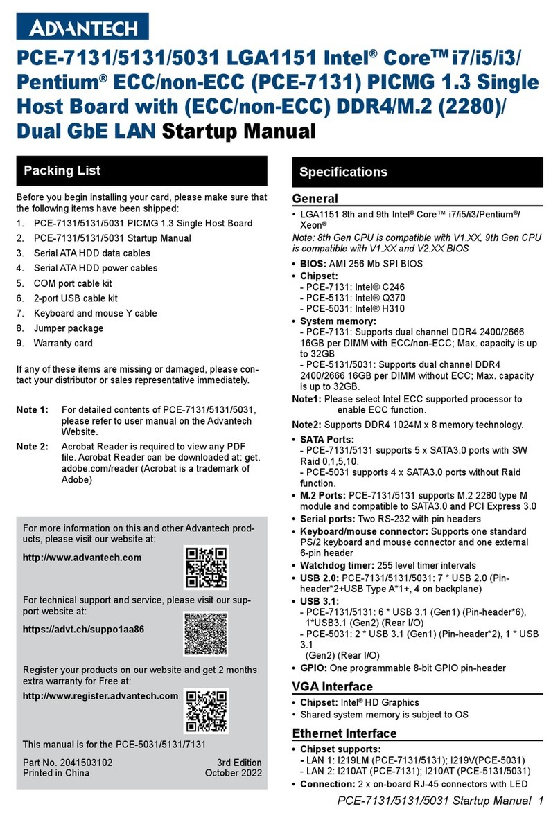 Advantech PCE-7131 Installation and operation manual