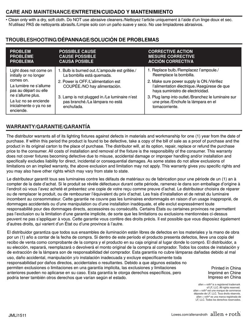 Allen + Roth EFL07PB User manual