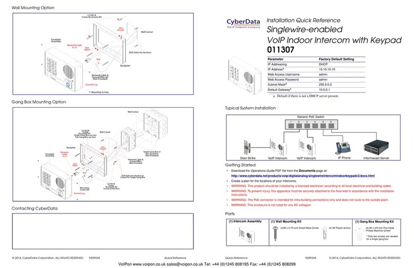 CyberData 011307 Manual