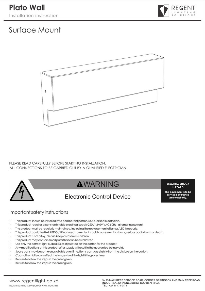 Regent Plato Wall User manual