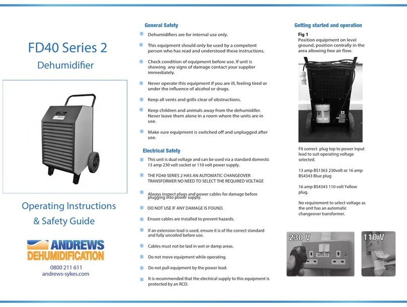 Andrews Dehumidification FD40 2 Series Operating instructions  & safety guide