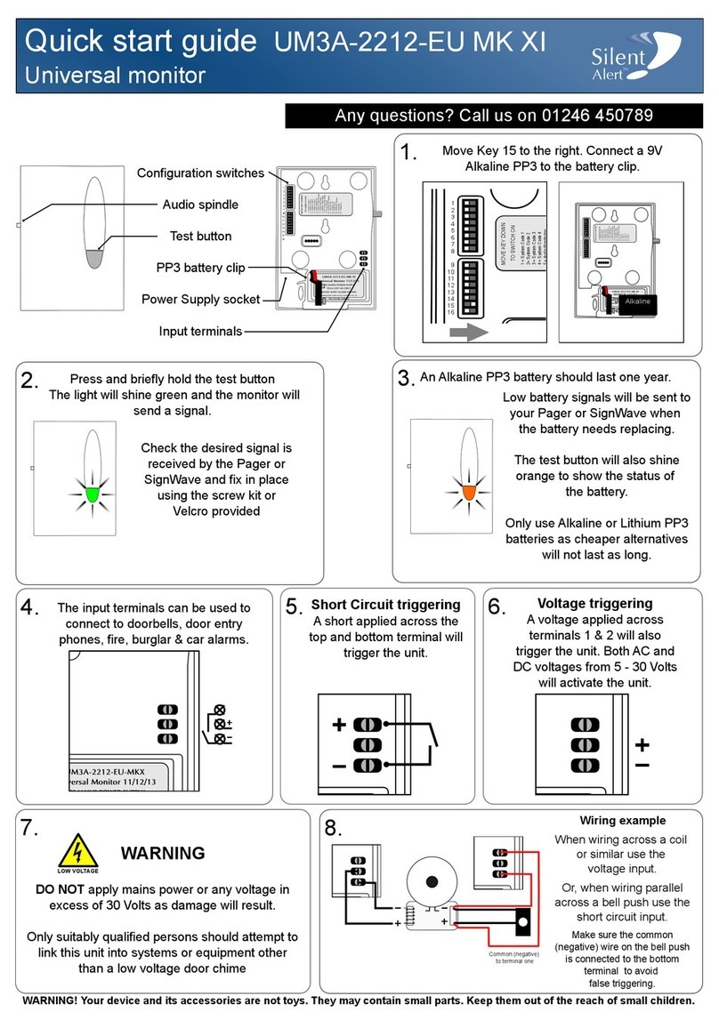 Silent Alert UM3A-2212-EU MK XI quick start guide Silent Alert UM3A-2212-EU MK XI quick start guide