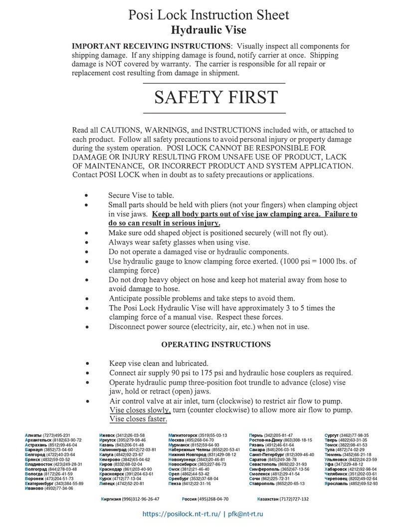 POSI LOCK PHV859A instruction sheet