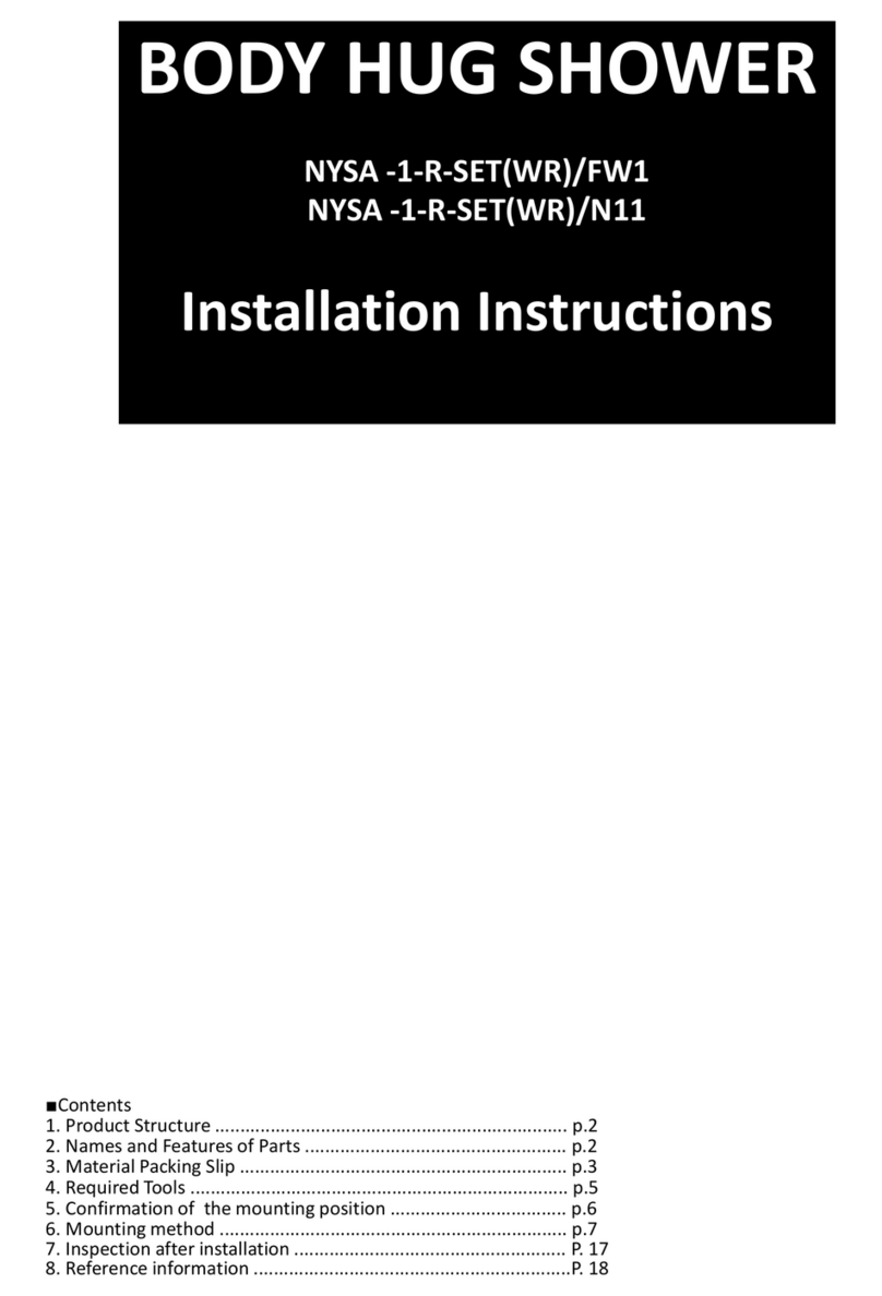 Inax NYSA-1-R-SET(WR)/FW1 installation instructions
