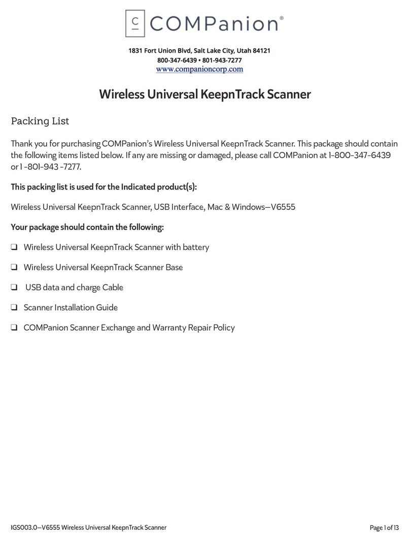 COMPANION Wireless Universal KeepnTrack Scanner V6555 manual