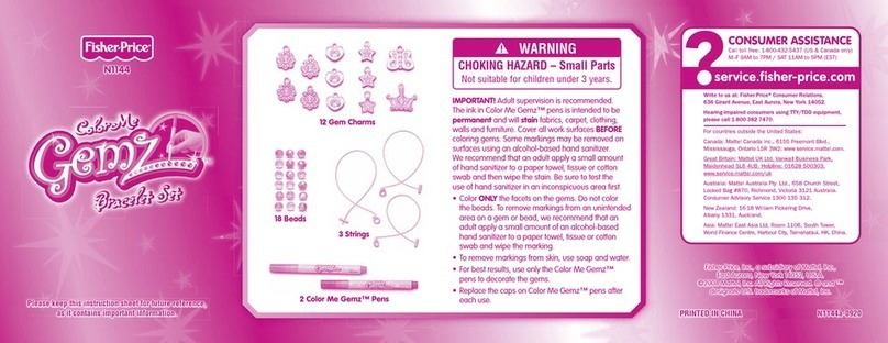 Fisher-Price ColorMe Gemz Bracelet Set N1144 User manual