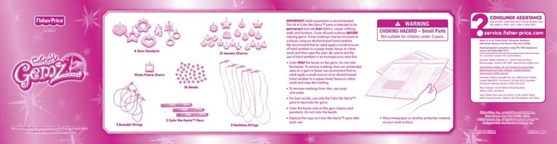 Fisher-Price ColorMe Gemz P2170 instruction sheet