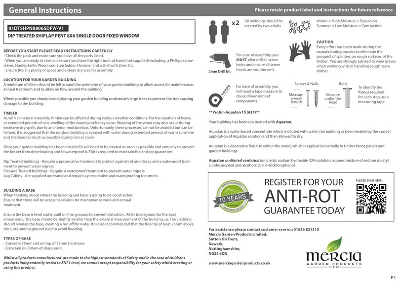 Mercia Garden Products 01DTSHPN0806SDFW-V1 Assembly instructions