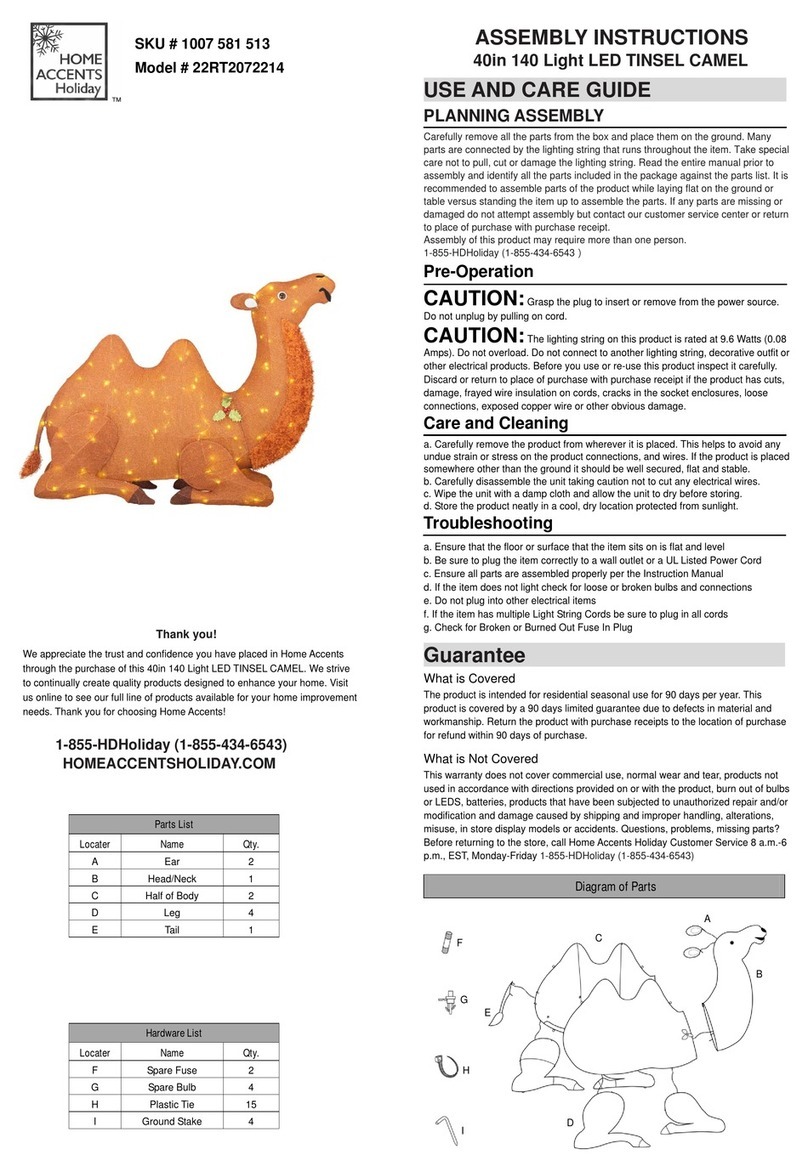 Home Accents Holiday 22RT2072214 Assembly instructions