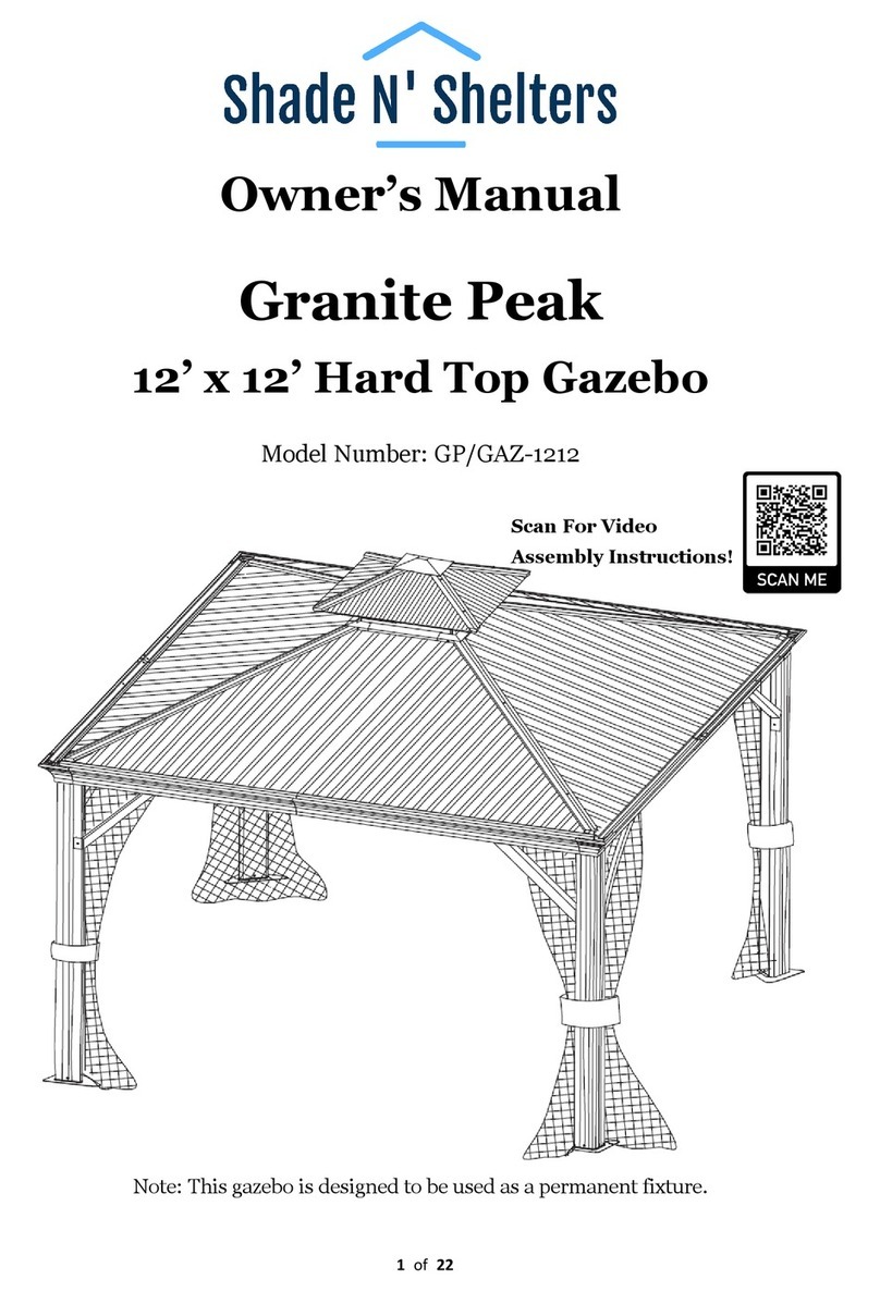 Shade N' Shelters Granite Peak GP/GAZ-1212 User manual