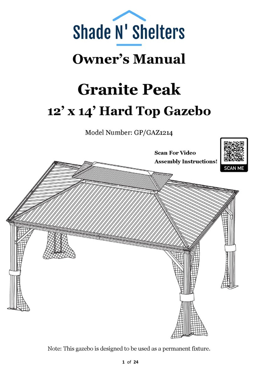 Shade N' Shelters Granite Peak GP/GAZ1214 owner's manual Shade N' Shelters Granite Peak GP/GAZ1214 owner's manual