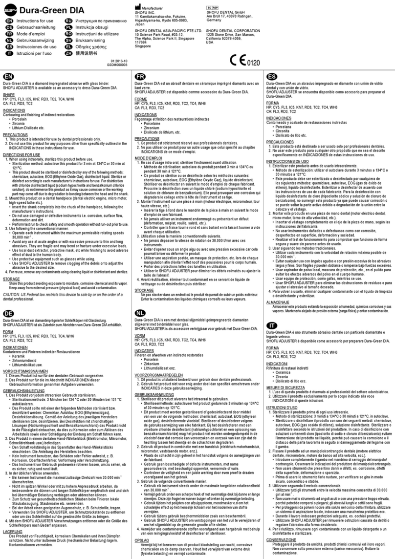 Shofu Dura-Green DIA User manual