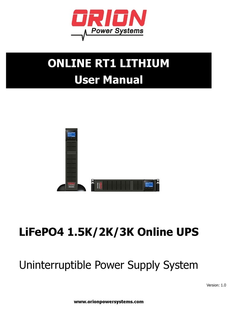 Orion Power Systems ONLINE RT1 LITHIUM user manual