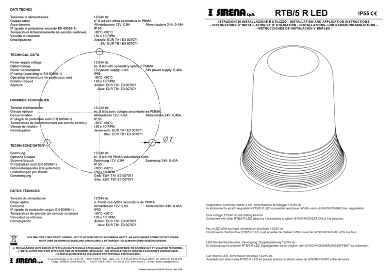 Sirena RTB/5 R Installation