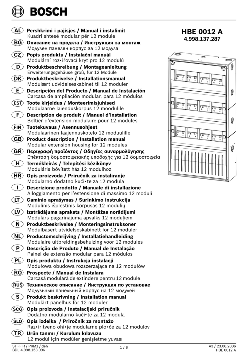 Bosch HBE 0012 A Product description/Installation manual