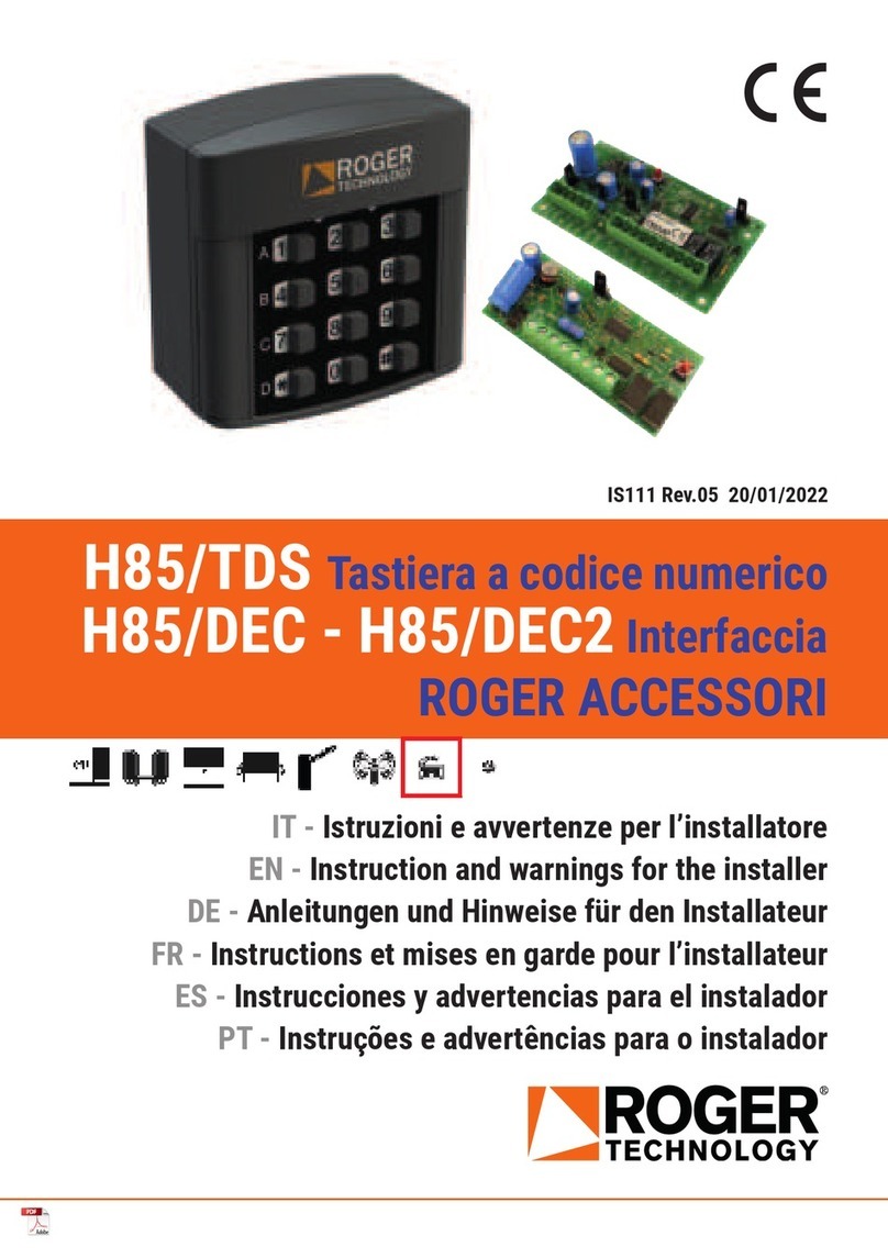 Roger Technology H85/TDS Product manual