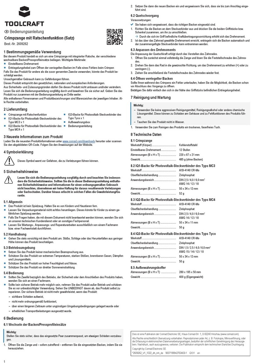 TOOLCRAFT 2609262 User manual