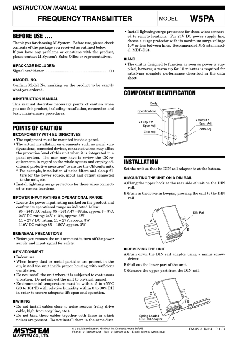 M-system W5PA instruction manual