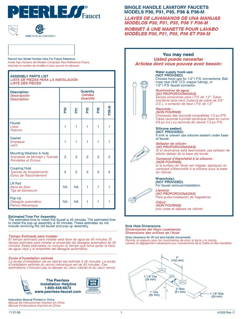 PEERLESS P30 User manual