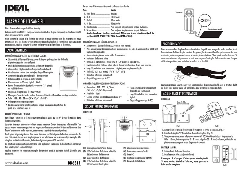 Ideal Security BK6311 User manual