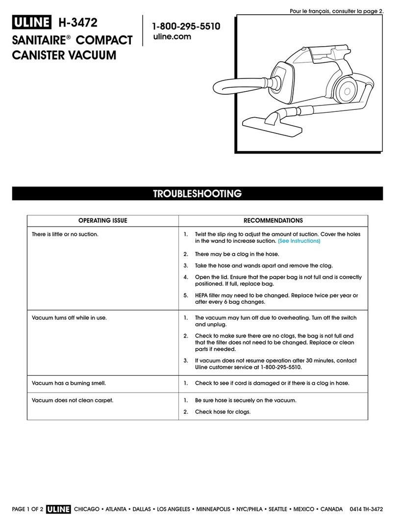 U-Line SANITAIRE H-3472 manual