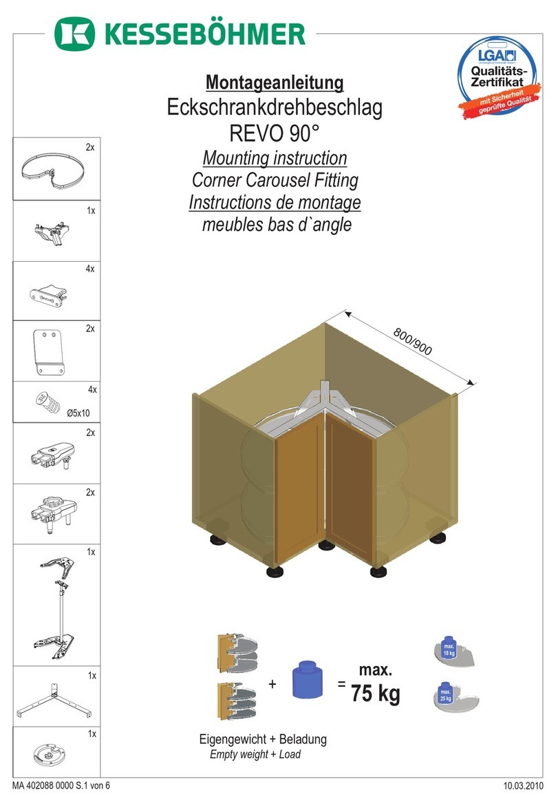 Kesseböhmer REVO 90 Corner Carousel Fitting Mounting instruction Kesseböhmer REVO 90 Corner Carousel Fitting Mounting instruction
