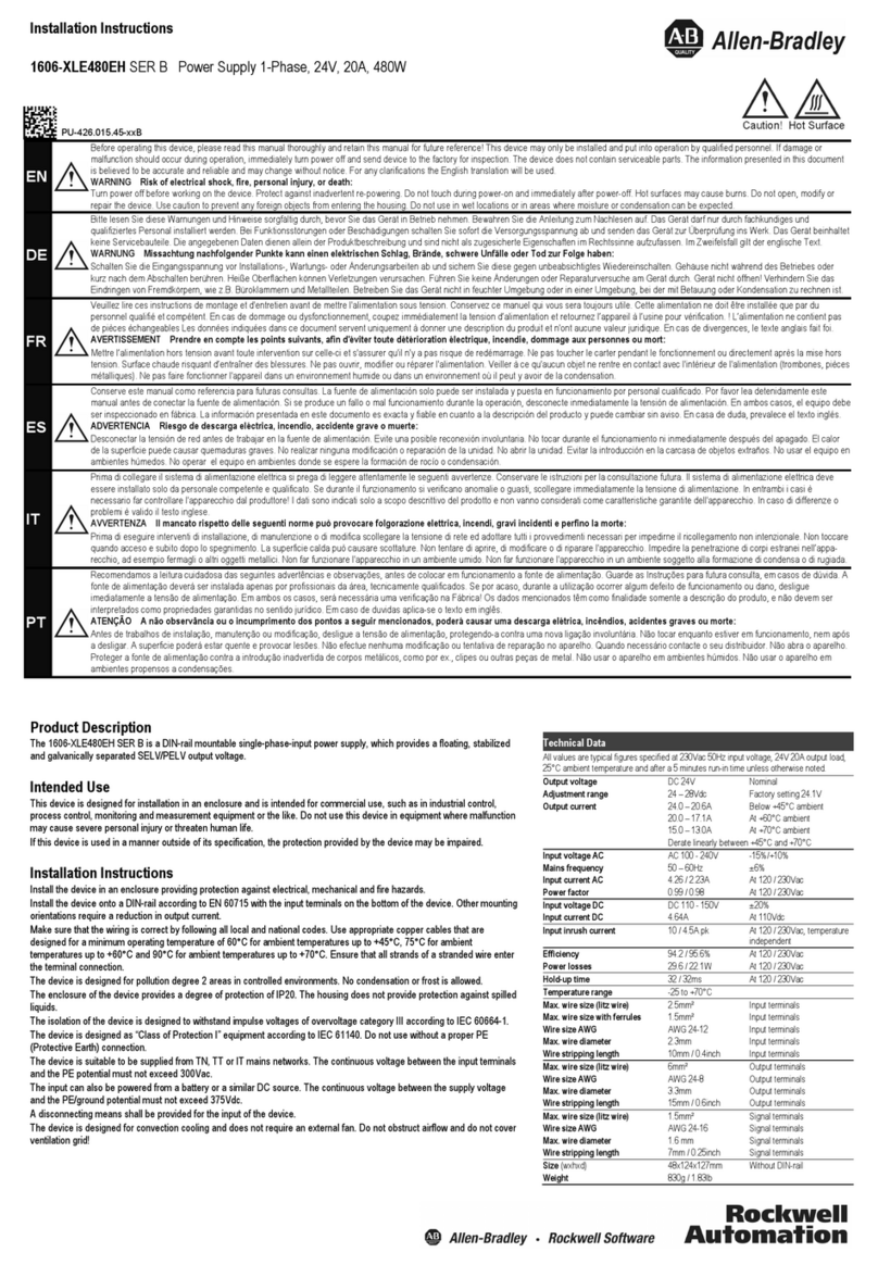 Rockwell Automation Allen-Bradley 1606-XLE480EH User manual