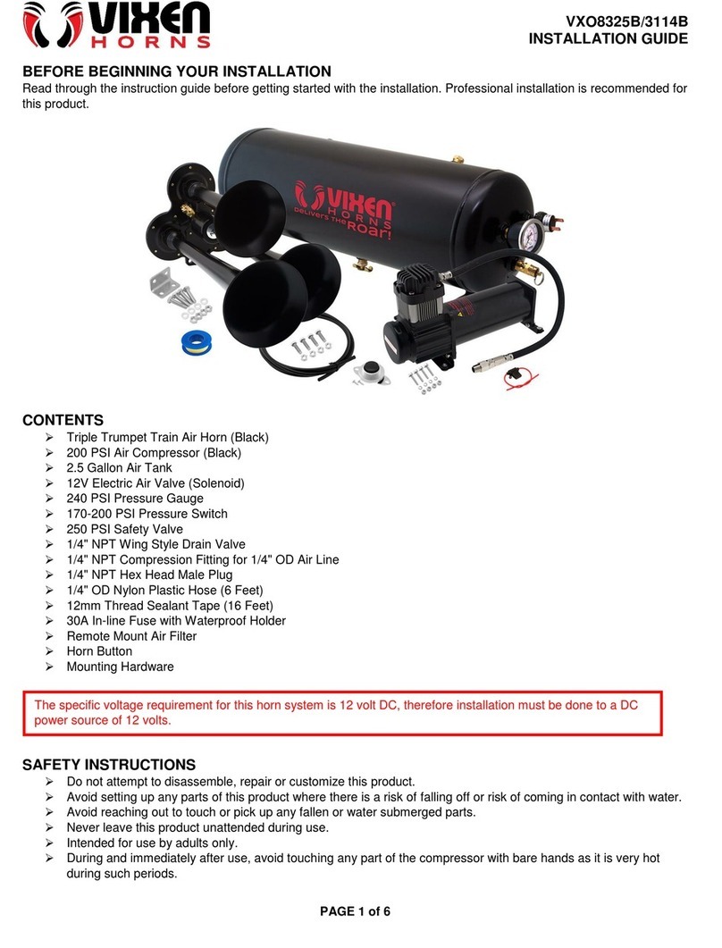 Vixen Horns VXO8325B/3114B installation guide Vixen Horns VXO8325B/3114B installation guide