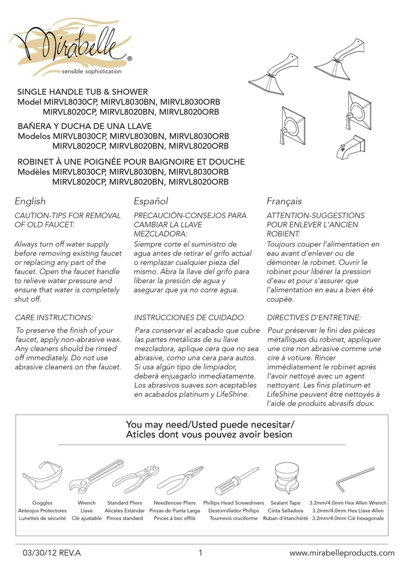 Mirabelle MIRVL8030CP User manual Mirabelle MIRVL8030CP User manual